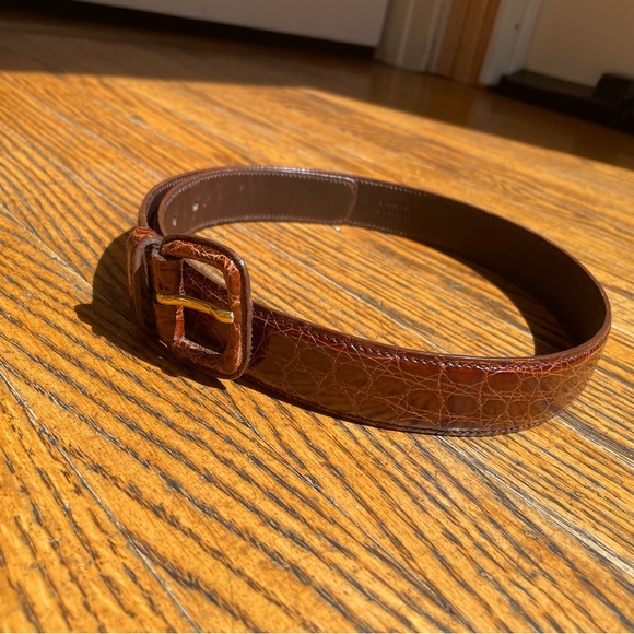 Vintage Prada Crocodile Veritable Brown Belt - Picture 2 of 9